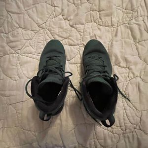 Green Nike basketball shoes